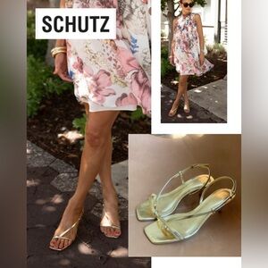 ✨ Schutz Heloise Gold Slingback Sandals – Size 8 ✨NEW!